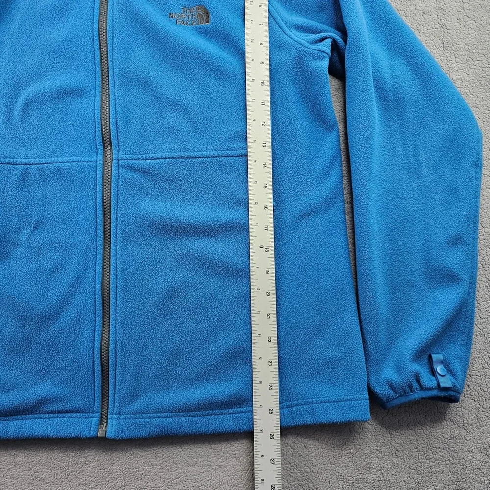 The North Face Fleece Jacket Men's Medium Blue Regular Fit Long‎ Sleeve Full Zip